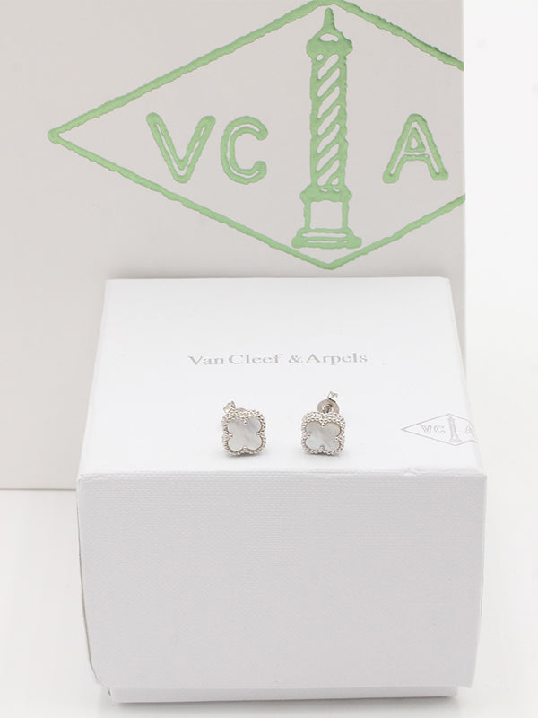 حلق فان كليف ميني ماستر حلق van cleef ابيض فضي