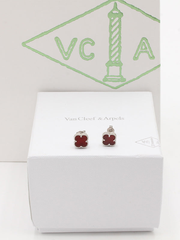 حلق فان كليف ميني ماستر حلق van cleef عنابي فضي