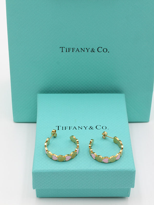 حلق تيفاني سيركل هارت تيفاني حلق tiffany وردي ذهبي