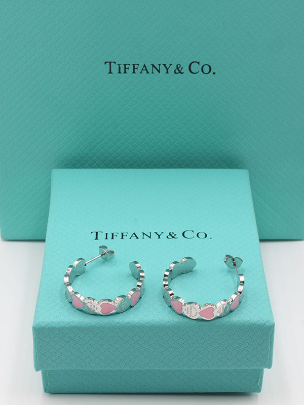 حلق تيفاني سيركل هارت تيفاني حلق tiffany وردي فضي