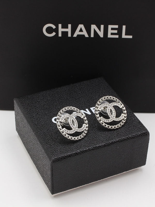 حلق شانيل دائري زركون حلق chanel