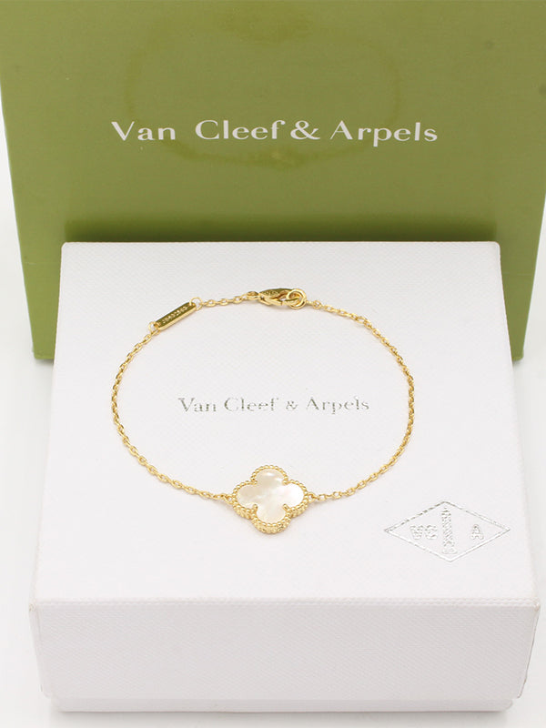 اسواره فان كليف وردة الماستر اسواره van cleef ابيض ذهبي