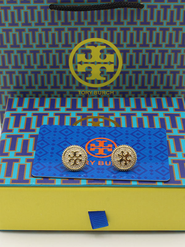 حلق توري بورش زركون سيركل قولد حلق tory burch ذهبي