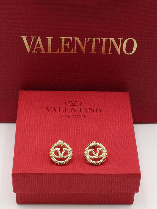 حلق فالنتينو دائري زركون حلق VALENTINO ذهبي