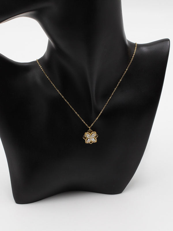 سلسال ورده زركون دوار متحرك سلسال jewel ذهبي