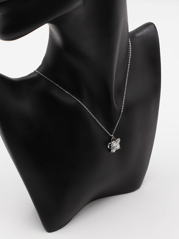 سلسال ورده زركون دوار متحرك سلسال jewel فضي