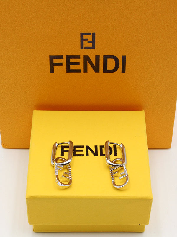 حلق فندي دبل زركون رينقز حلق fendi