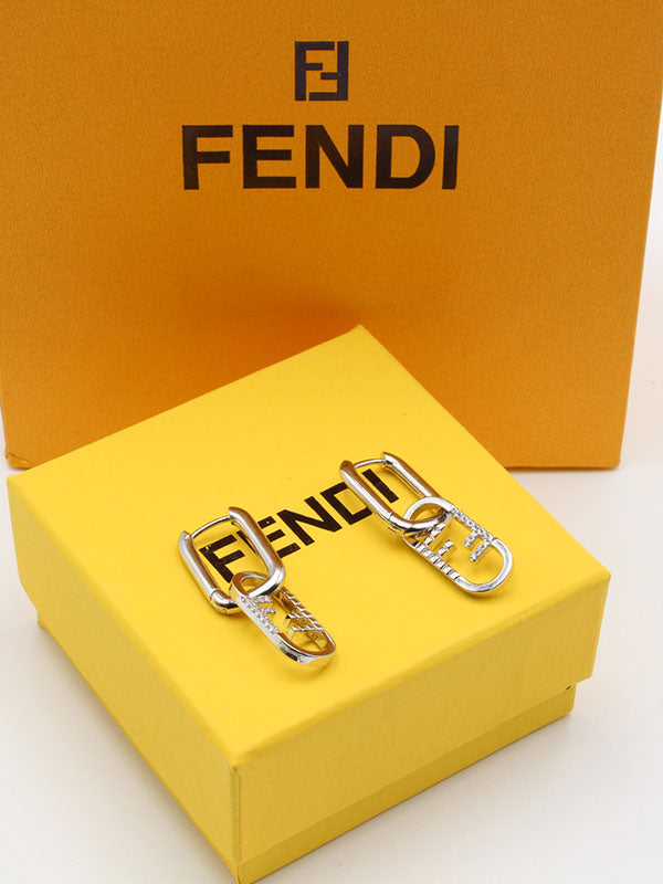 حلق فندي دبل زركون رينقز حلق fendi