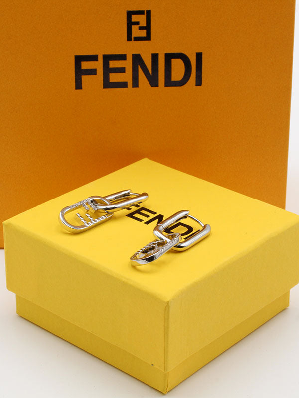 حلق فندي دبل زركون رينقز حلق fendi