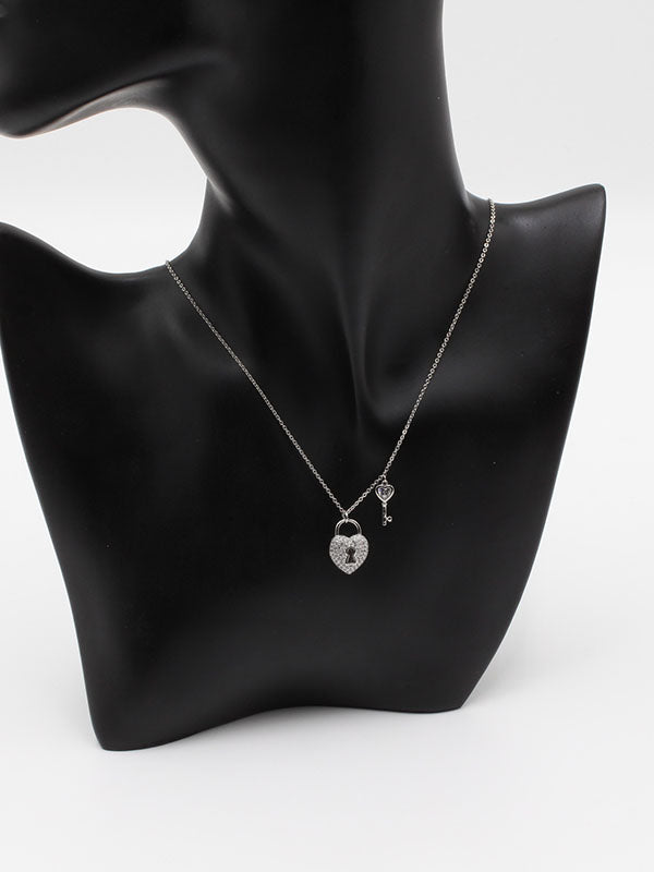 سلسال قفل ومفتاح فضي سلسال jewel