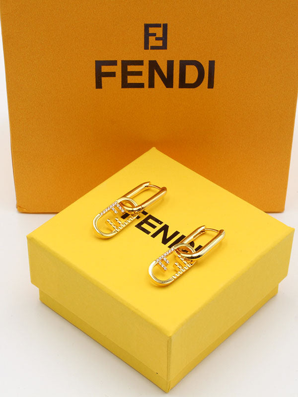 حلق فندي دبل زركون رينقز حلق fendi