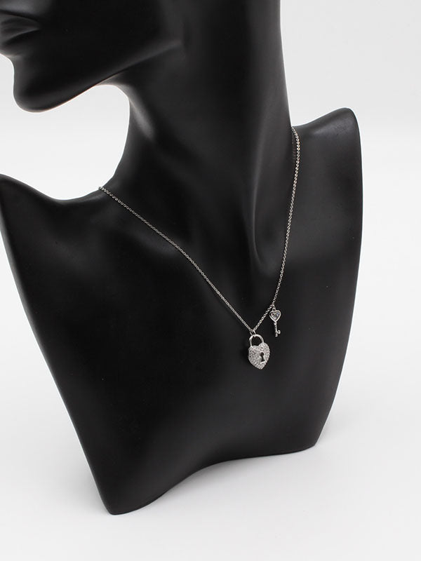 سلسال قفل ومفتاح فضي سلسال jewel