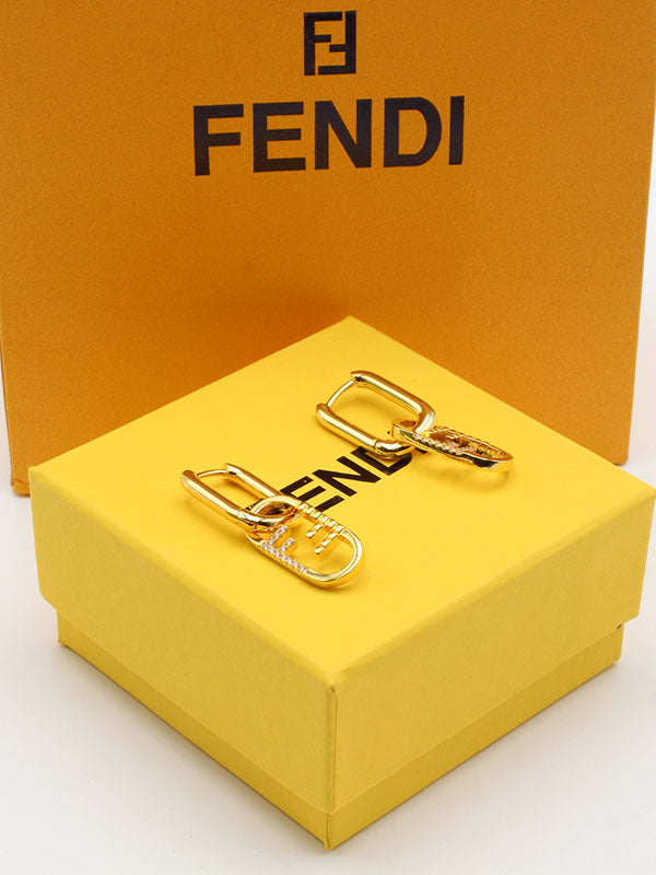 حلق فندي دبل زركون رينقز حلق fendi