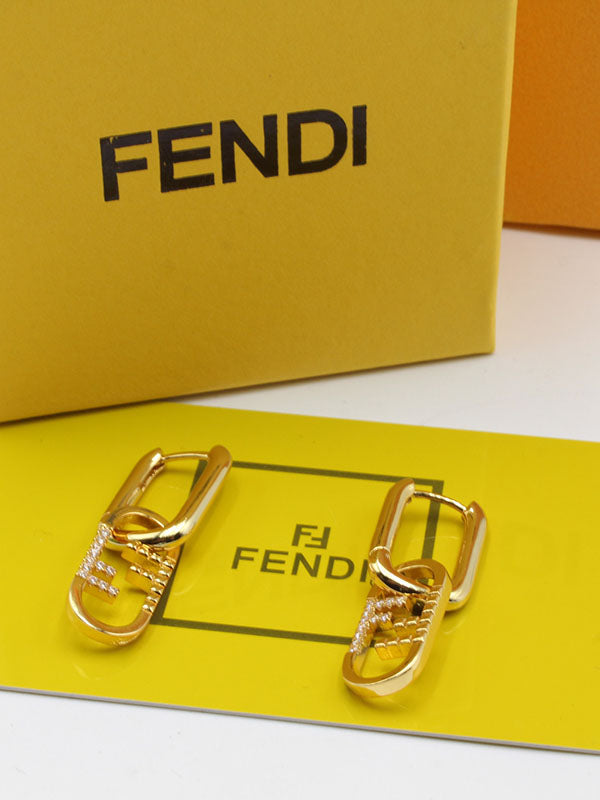 حلق فندي دبل زركون رينقز حلق fendi