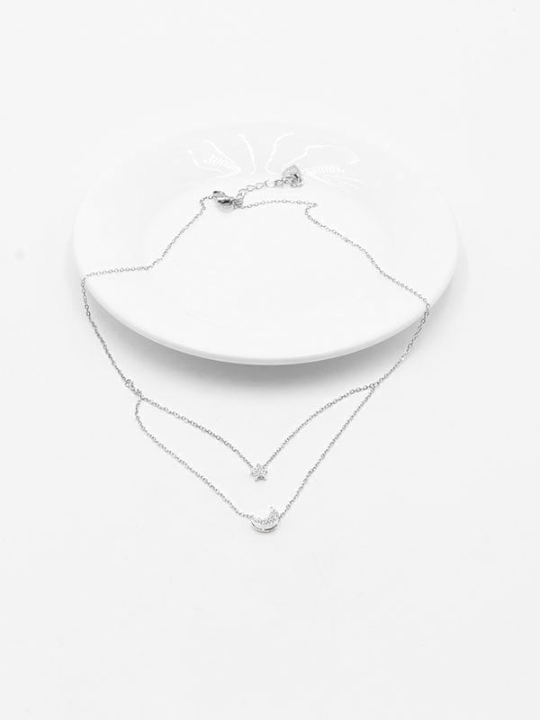 سلسال دورين هلال ونجمه سلسال jewel فضي