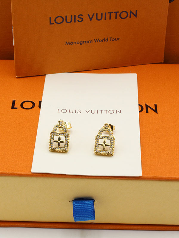 حلق لويس فيتون زركون كي قولد حلق louis vuitton