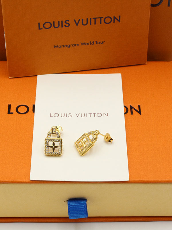 حلق لويس فيتون زركون كي قولد حلق louis vuitton