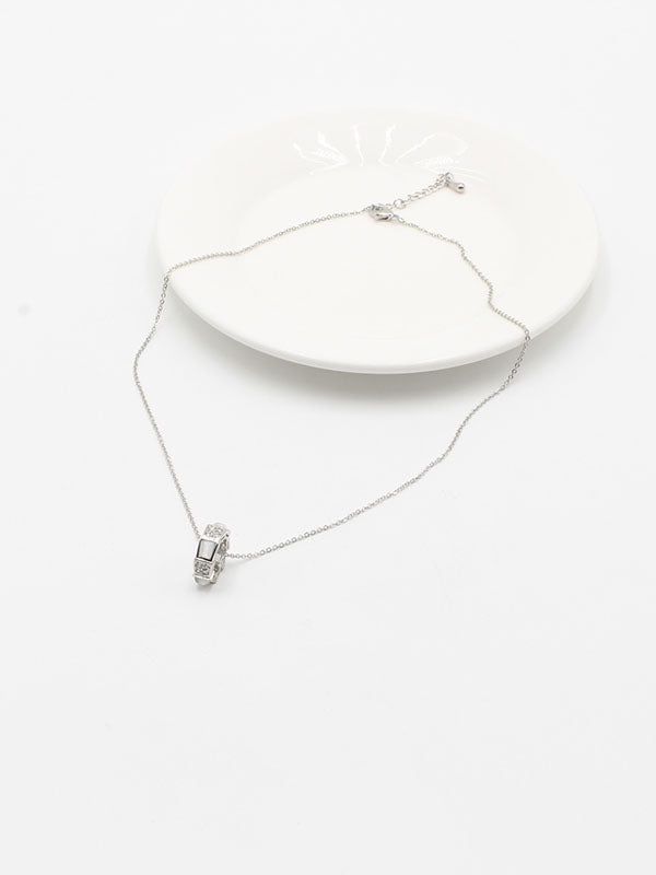 سلسال مدور شيل ابيض سلسال jewel فضي