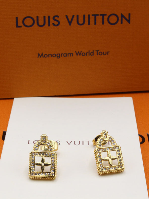 حلق لويس فيتون زركون كي قولد حلق louis vuitton