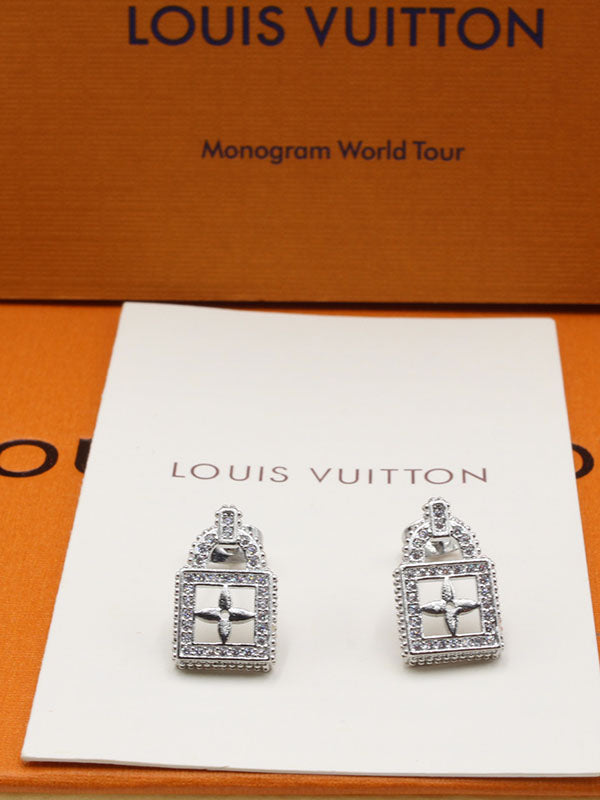 حلق لويس فيتون زركون كي قولد حلق louis vuitton