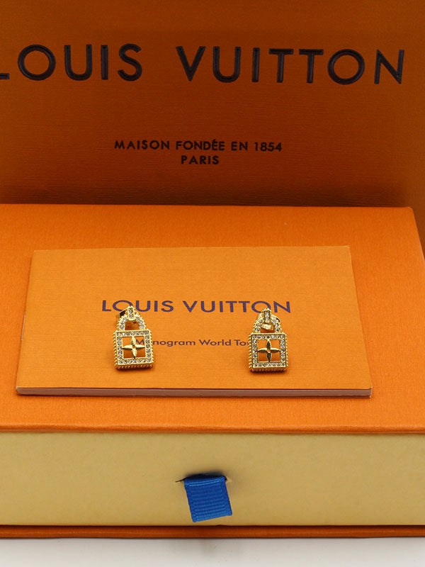 حلق لويس فيتون زركون كي قولد حلق louis vuitton ذهبي