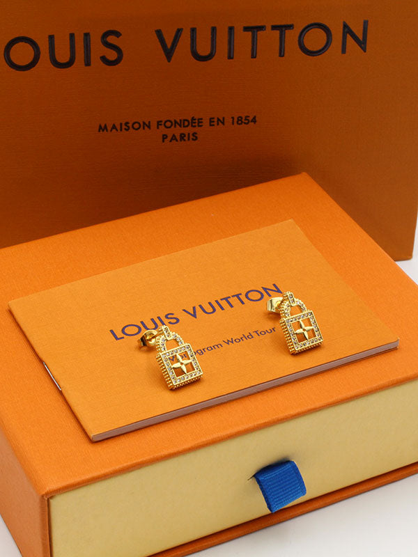 حلق لويس فيتون زركون كي قولد حلق louis vuitton