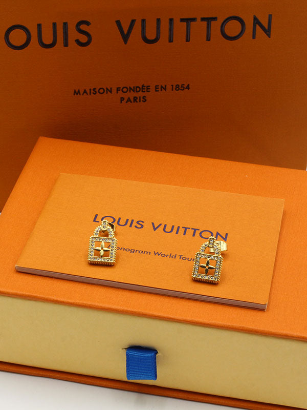 حلق لويس فيتون زركون كي قولد حلق louis vuitton