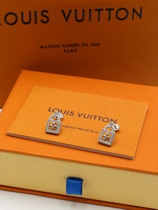 حلق لويس فيتون زركون كي قولد حلق louis vuitton