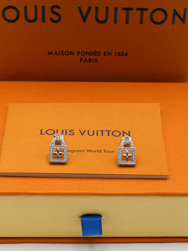 حلق لويس فيتون زركون كي قولد حلق louis vuitton فضي