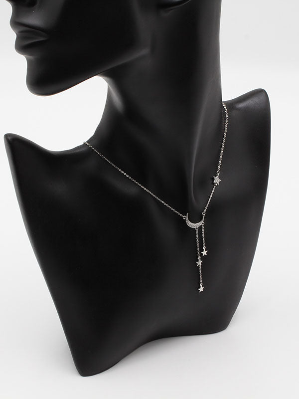 سلسال هلال فضي سلسال jewel