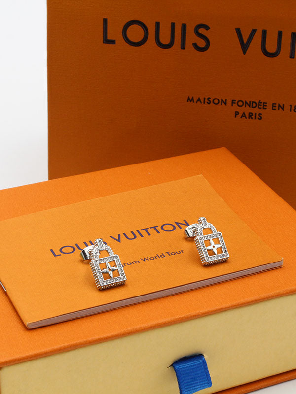 حلق لويس فيتون زركون كي قولد حلق louis vuitton