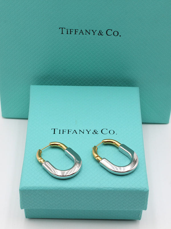 حلق تيفاني بيضاوي حلق tiffany فضي