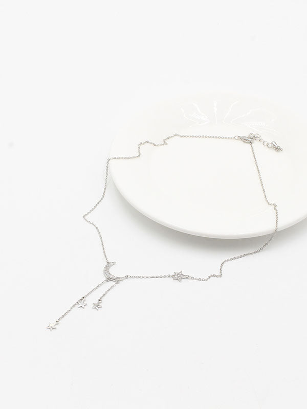 سلسال هلال فضي سلسال jewel فضي