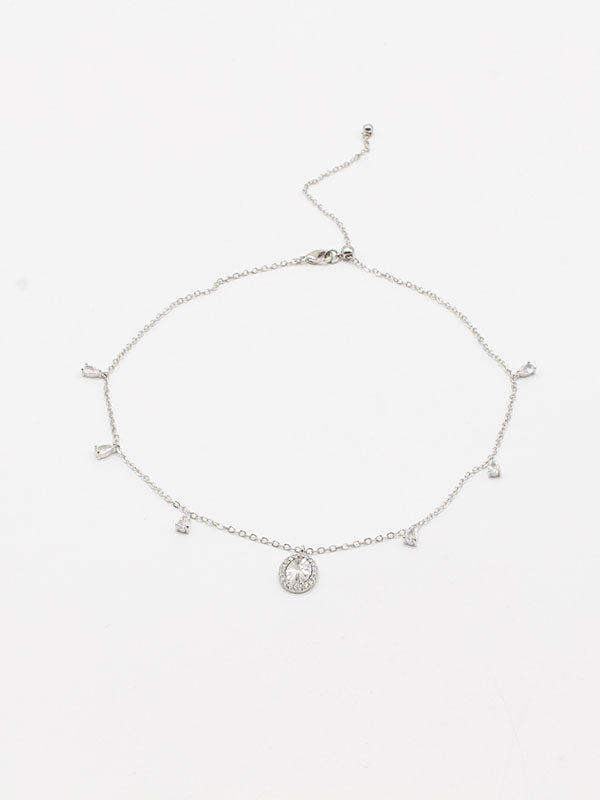 تشوكر بيضاوي ناعم سلسال jewel فضي