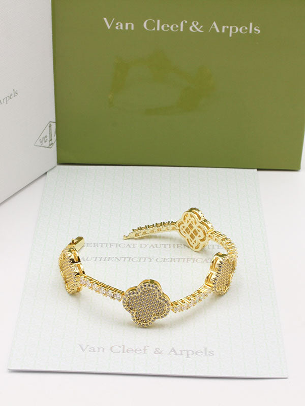 اسواره فان كليف فل زركون اسواره van cleef ذهبي