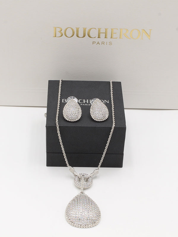 طقم بوشرون سبحه زركون سمبل شاين اطقم bucheron فضي
