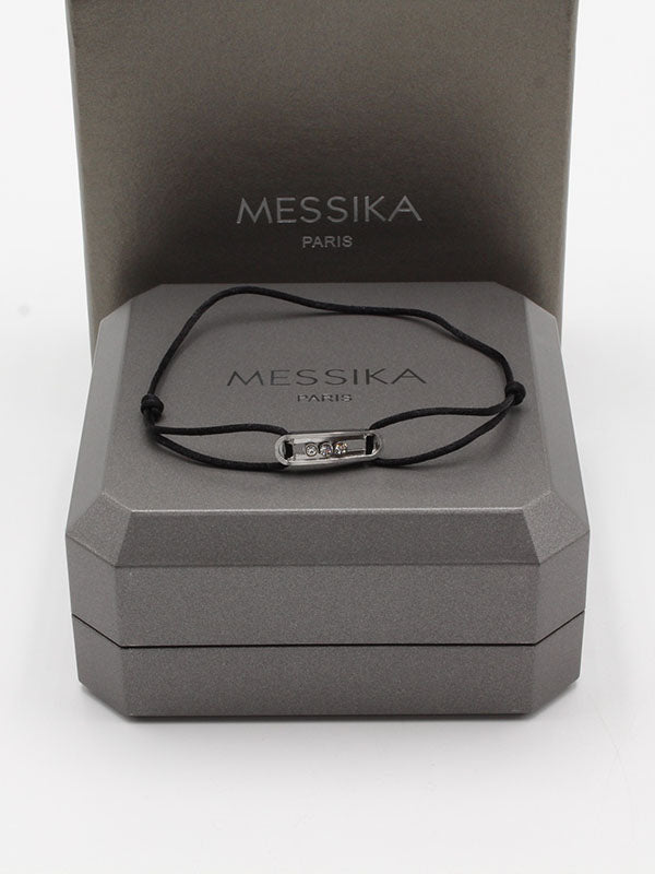 اسواره ميسيكا خيط ناعمه ميتال اسواره messika اسود فضي