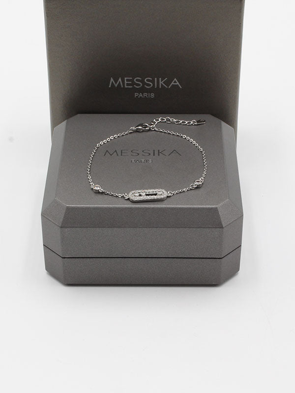 اسواره ميسيكا ناعم ستون زركون اسواره messika فضي