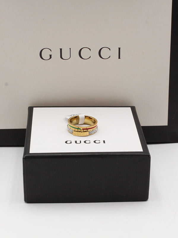 خاتم قوتشي زركون لوقو ملون خواتم gucci