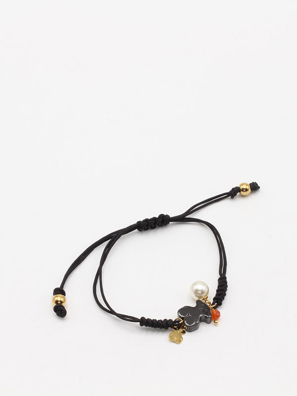 اسواره توس خيط اسود ملون اسواره دبدوب اسود عودي