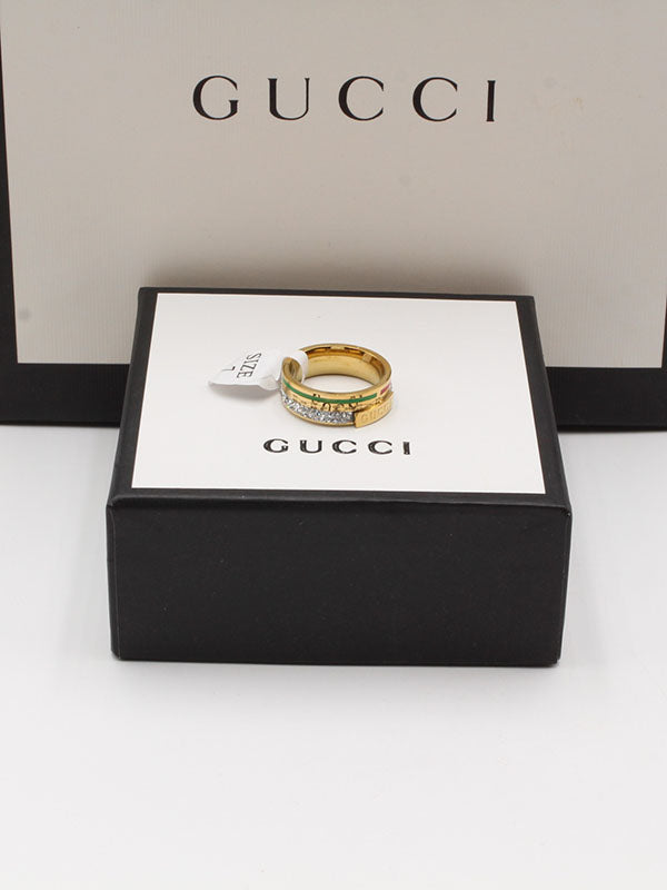 خاتم قوتشي زركون لوقو ملون خواتم gucci