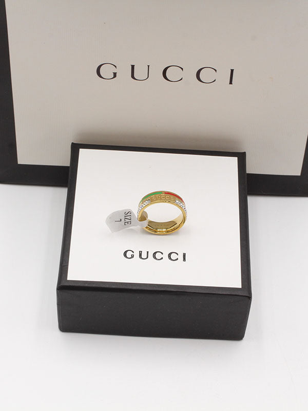 خاتم قوتشي زركون لوقو ملون خواتم gucci