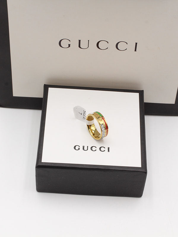 خاتم قوتشي زركون لوقو ملون خواتم gucci