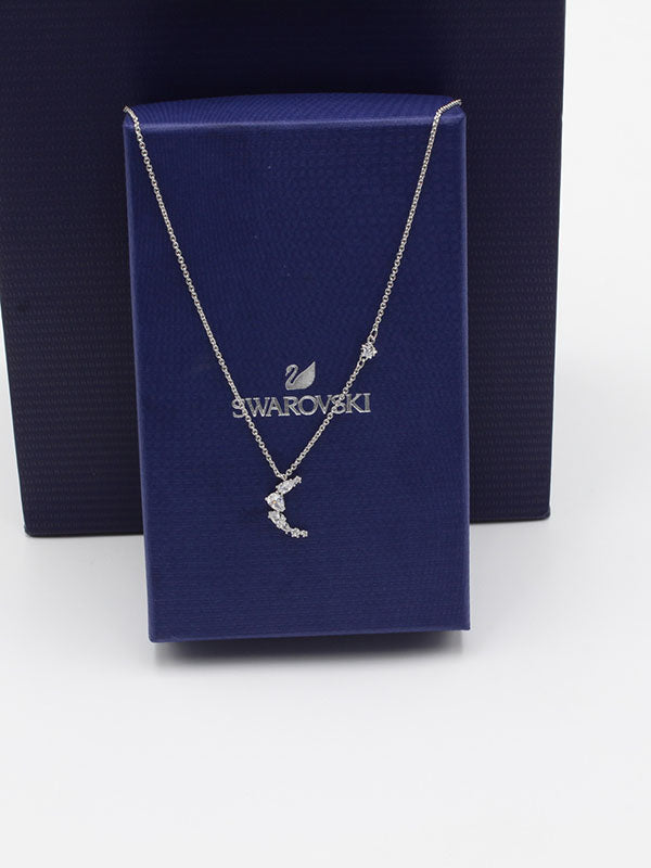 سلسال سواروفسكي هلالي سلسال Swarovski فضي