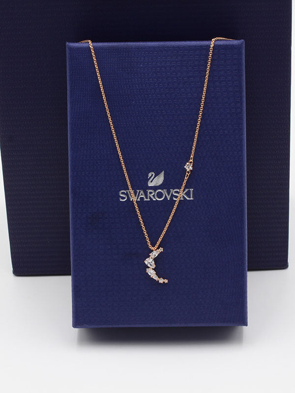 سلسال سواروفسكي هلالي سلسال Swarovski روز قولد