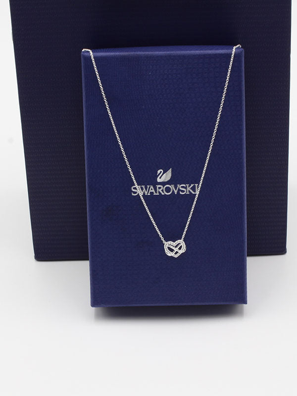 سلسال سواروفسكي هارت ابيض سلسال Swarovski فضي