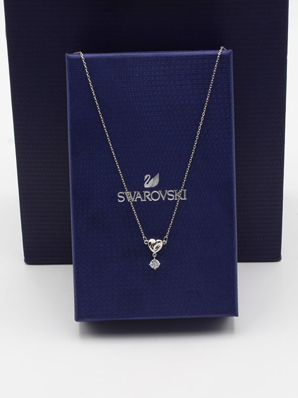 سلسال سواروفسكي هرات صغير بفص سلسال Swarovski فضي