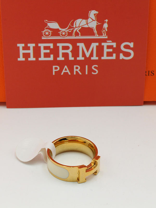 خاتم هيرمز خواتم HERMES ابيض ذهبي 6