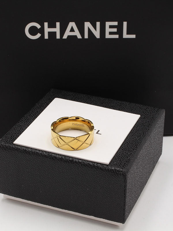 دبلة خاتم شانيل لوقو خواتم chanel ذهبي 7
