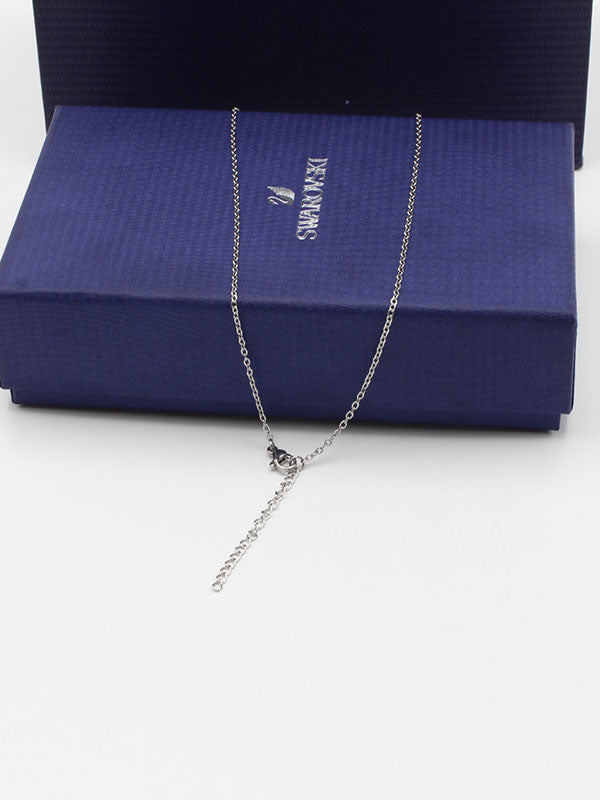 سلسال سواروفسكي امبتي فضي سلسال Swarovski